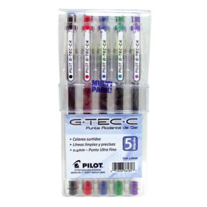 ROLLER GEL PILOT G-TEC-C4 BLÍSTER CON 5 PZAS.